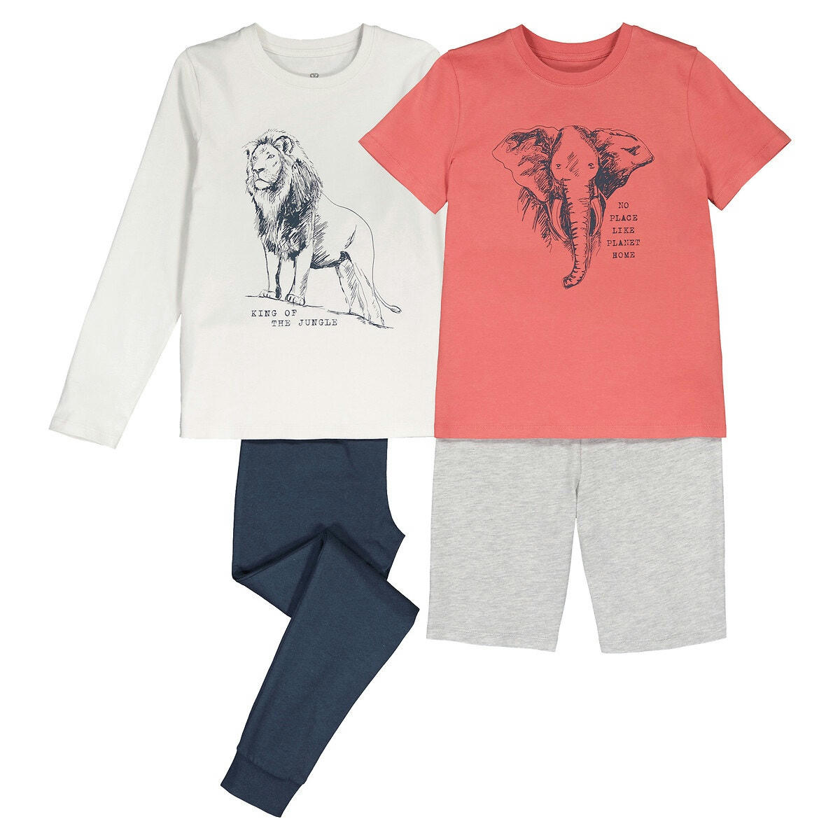 Lot de 2 pyjamas imprimés animaliers