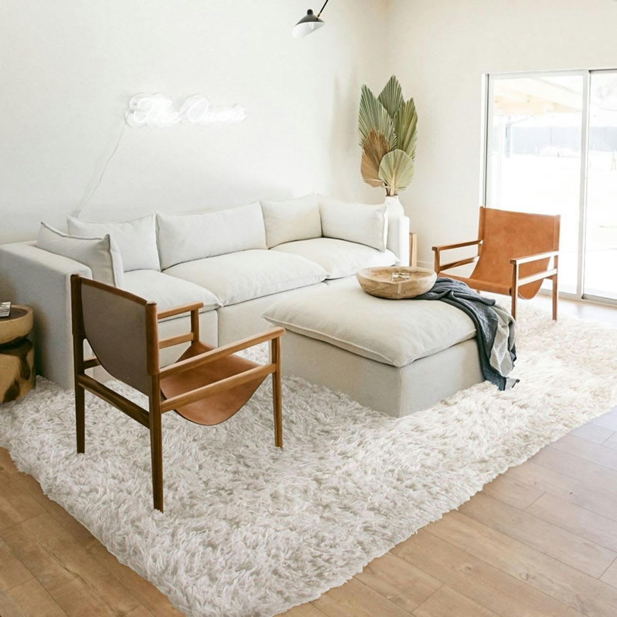 AUTHENTIK - Tapis tout doux fausse fourrure blanc 197x290