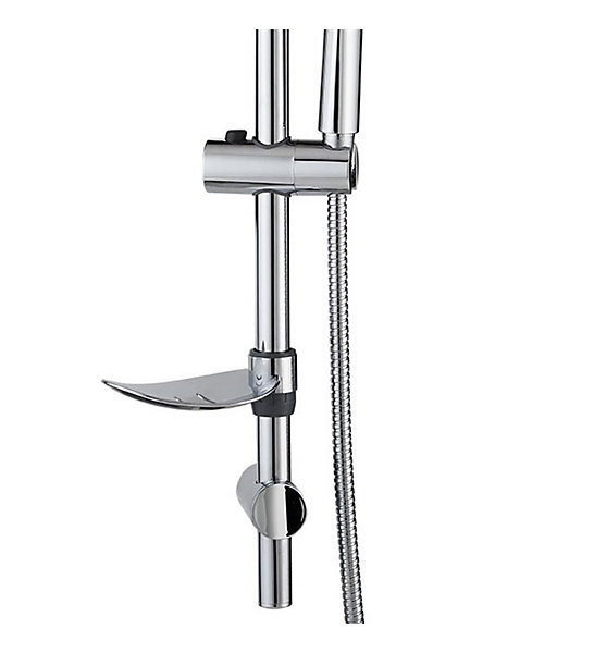Colonne Barre de douche chromee entraxe reglable 70 cm douchette 2 jets mobile