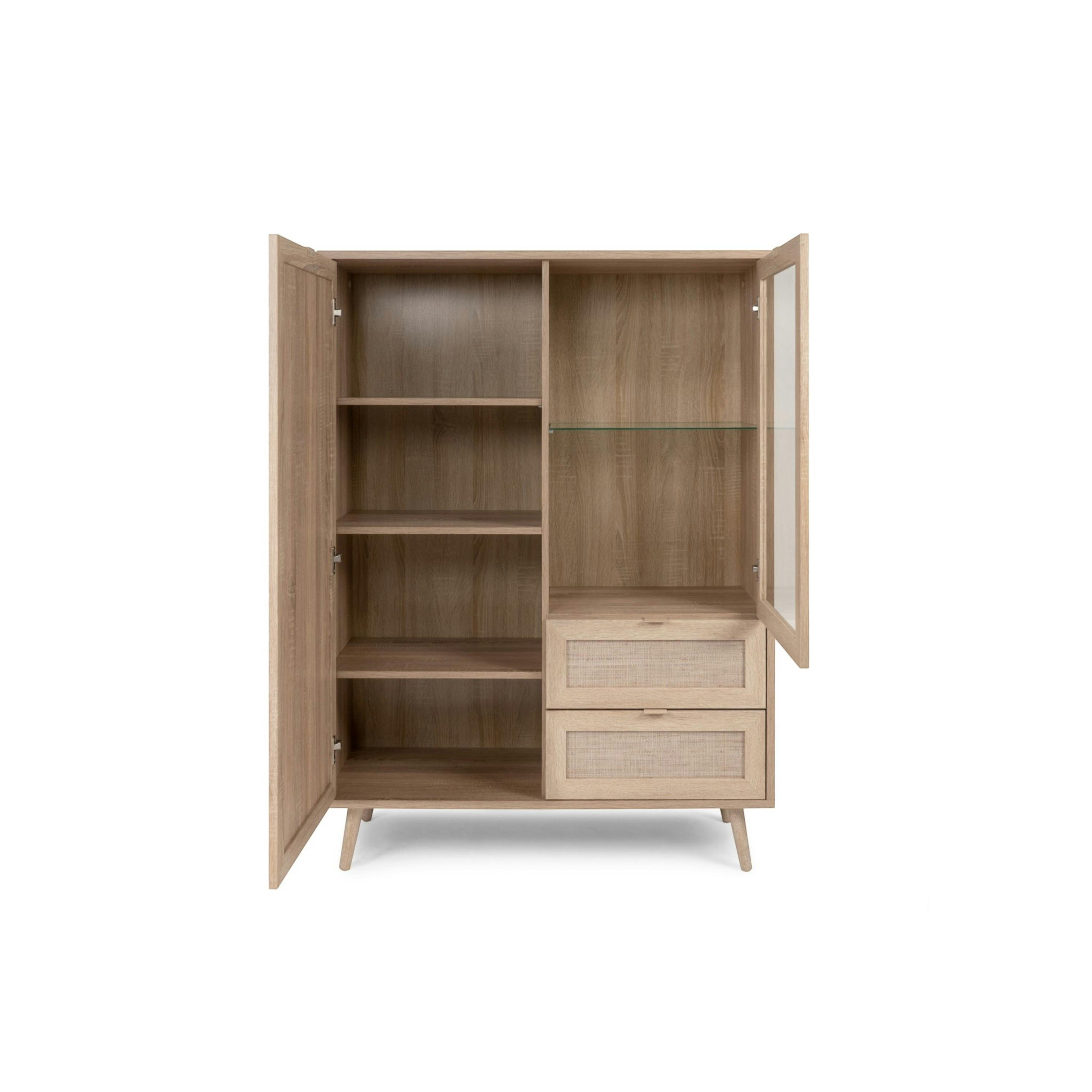 Buffet vitrine bohème 2 portes 2 tiroirs SONA