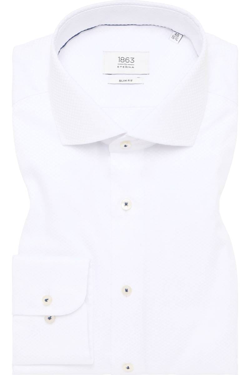 ETERNA 1863 Slim Fit Hemd weiss, Strukturiert