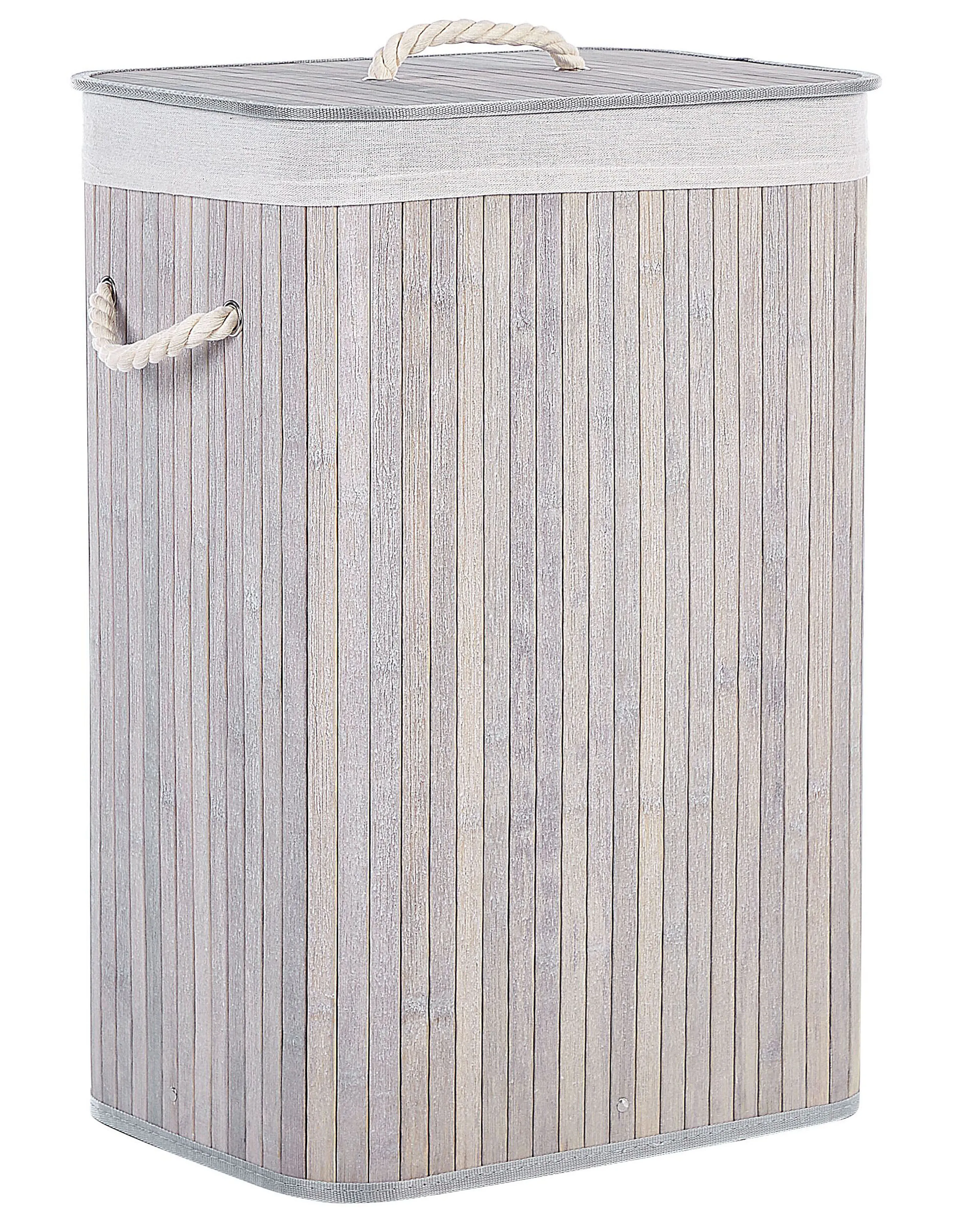Laundry Basket KOMARI Bamboo Light Grey 72 L