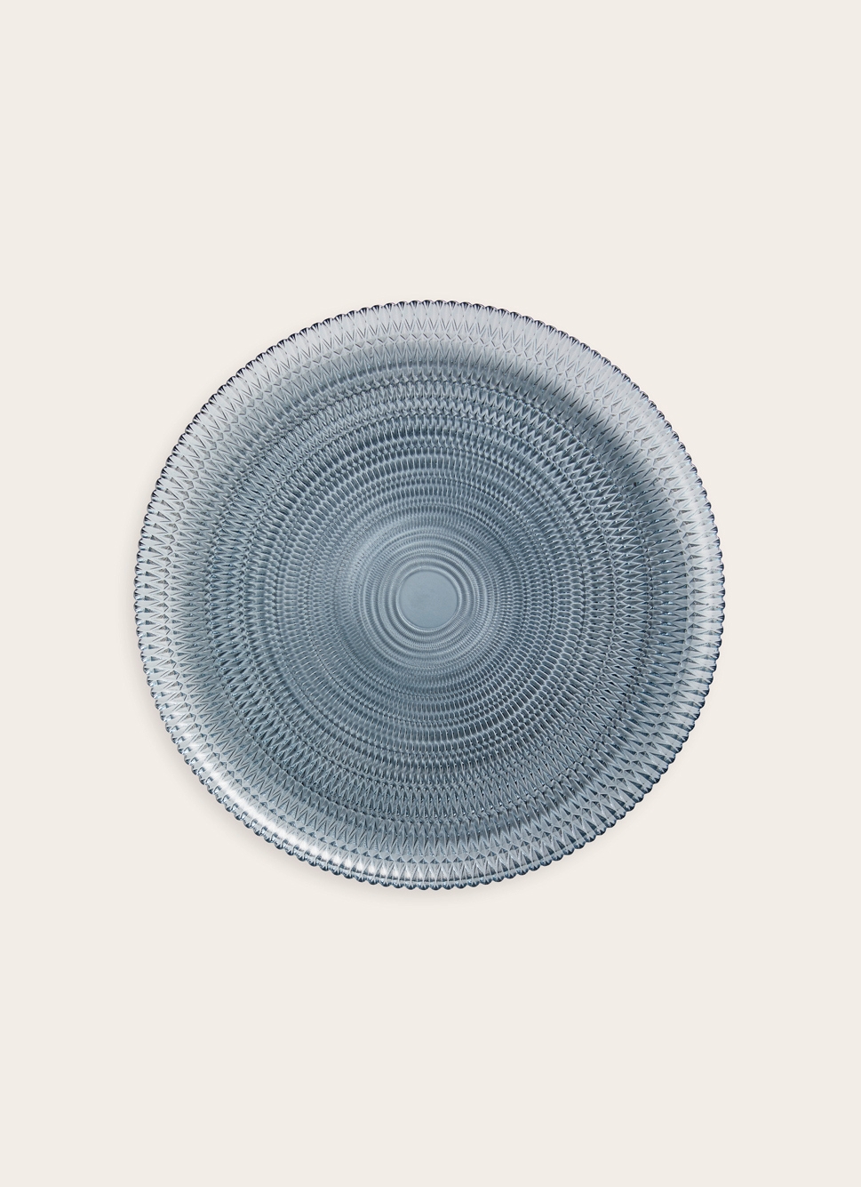 PLAT DE PRESENTATION EN VERRE BLEU NUAGE