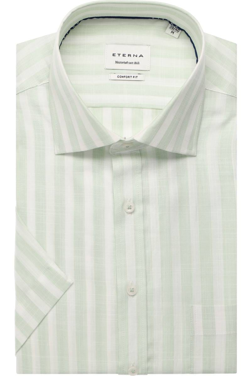 ETERNA Comfort Fit Tencel Hemd hellgrün, Gestreift