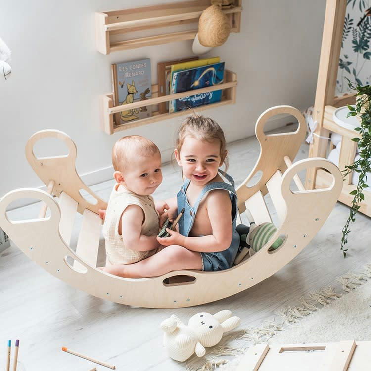 ROCKER ALI - Arche Montessori enfant effet bois naturel 49x100x43cm