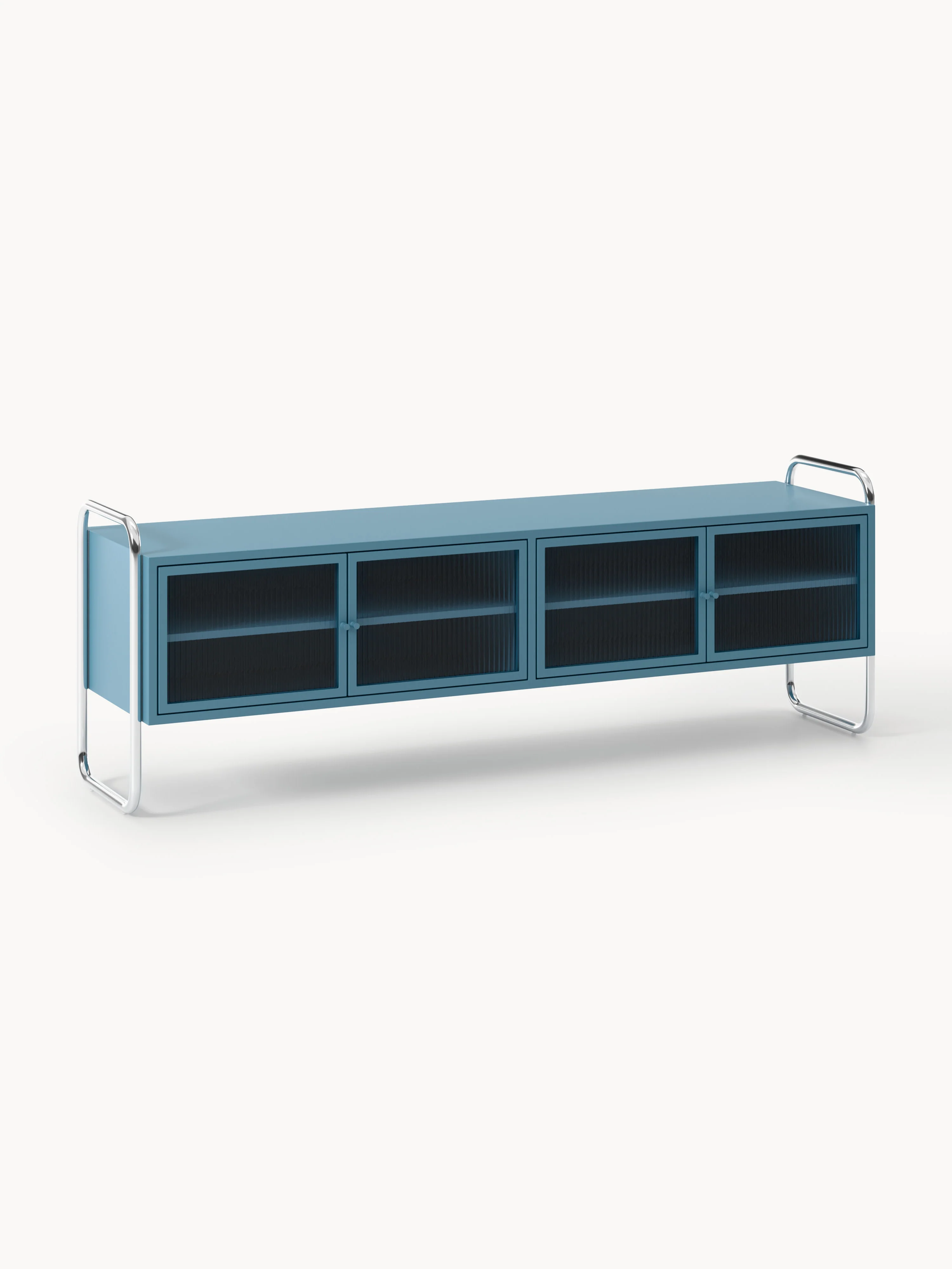 Metall-Lowboard Robyn mit Glas-Front