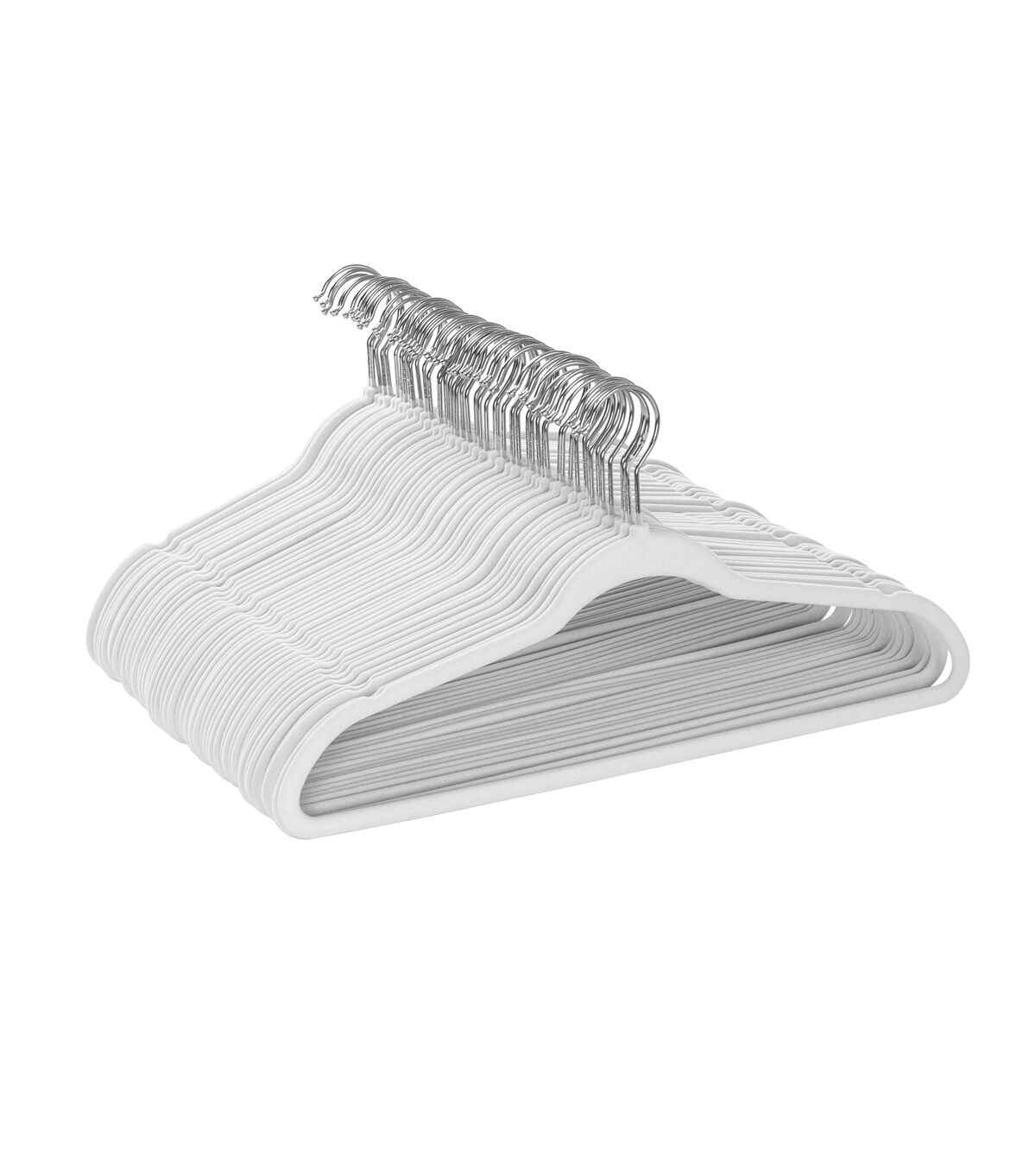 Honey Can Do 18 x 9.5 White Velvet Non Slip Suit Hangers 50pk