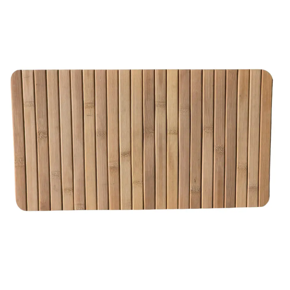 Bankleuning dienblad flexibel - lichtbruin - bamboe - 44 x 24 cm