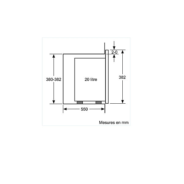 Micro-ondes grill encastrable - SIEMENS IQ300 - BE523LMB1F - Noir - 1 mode de cuisson - 38,2 x 59,4 x 31,7 cm