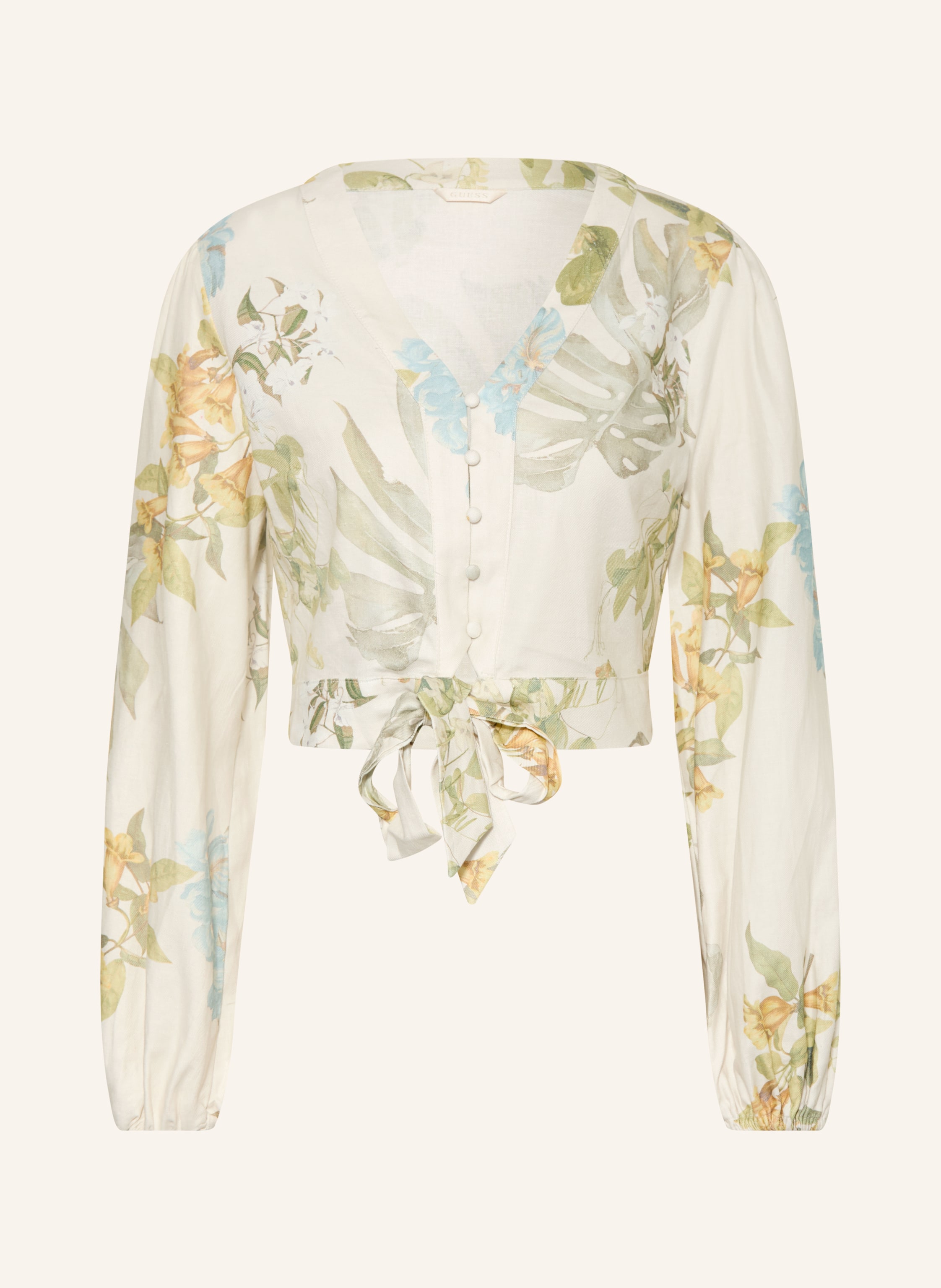 GUESS Cropped-Bluse SHIRLEY mit Leinen