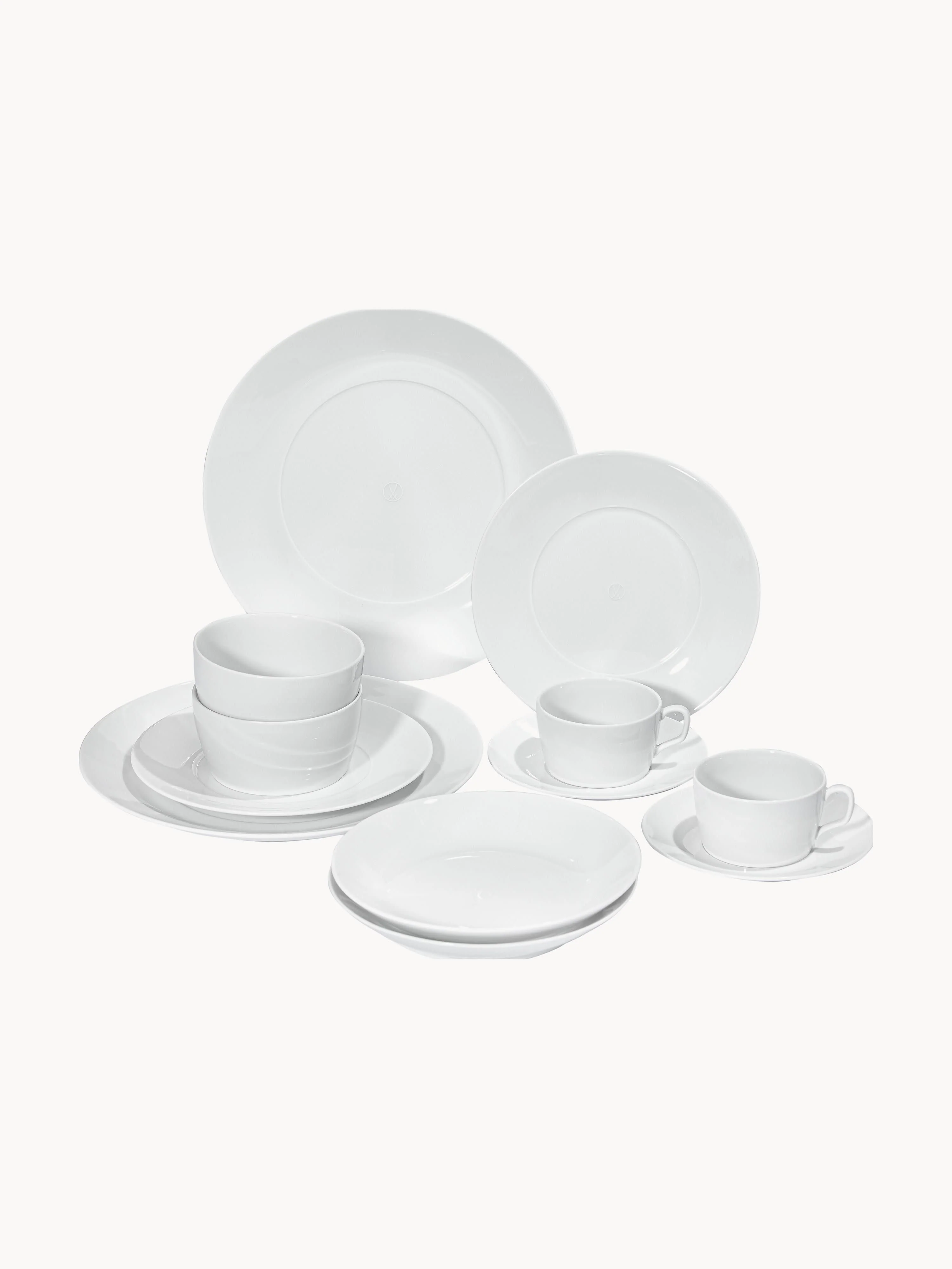 Handgefertigtes Porzellan-Geschirr-Set Cosmopolitan, 2 Personen, 14er-Set