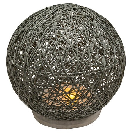 LAMPA LED śr. 18,5 cm szara Z CEMENTU I SZNURKA na baterie
