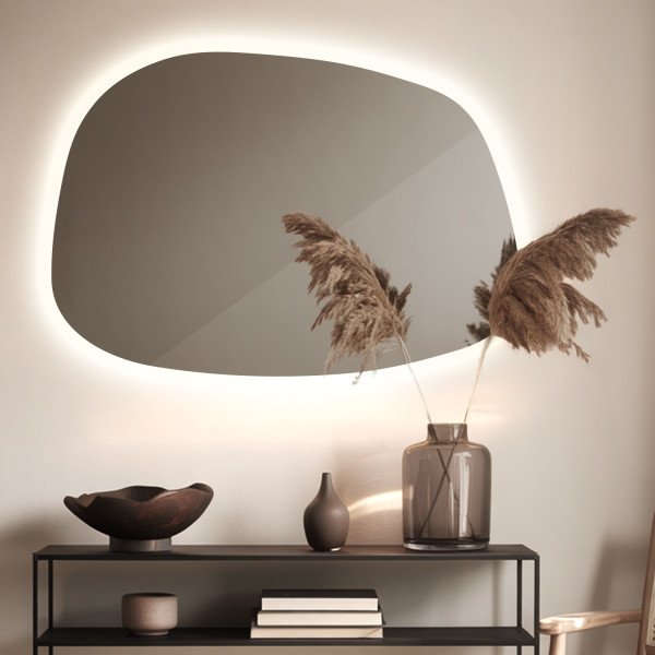 Lustro Nieregularne LED do łazienki, światło neutralne, 49 x 34 cm, Tulup