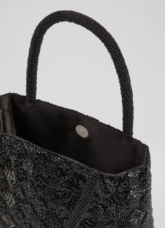 Valerie Black Bead Bag Clutch