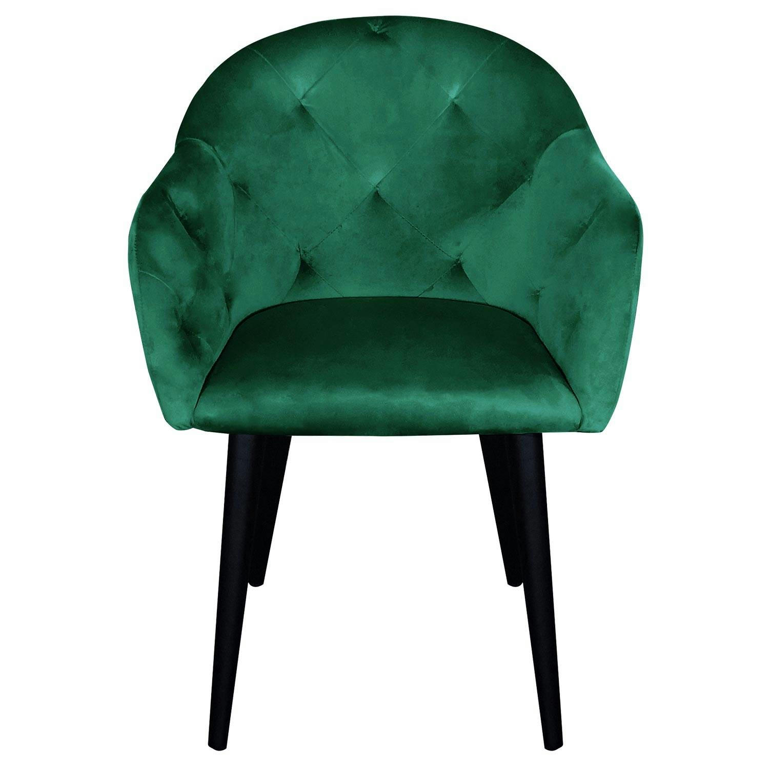 HONORINE - Fauteuil velours vert