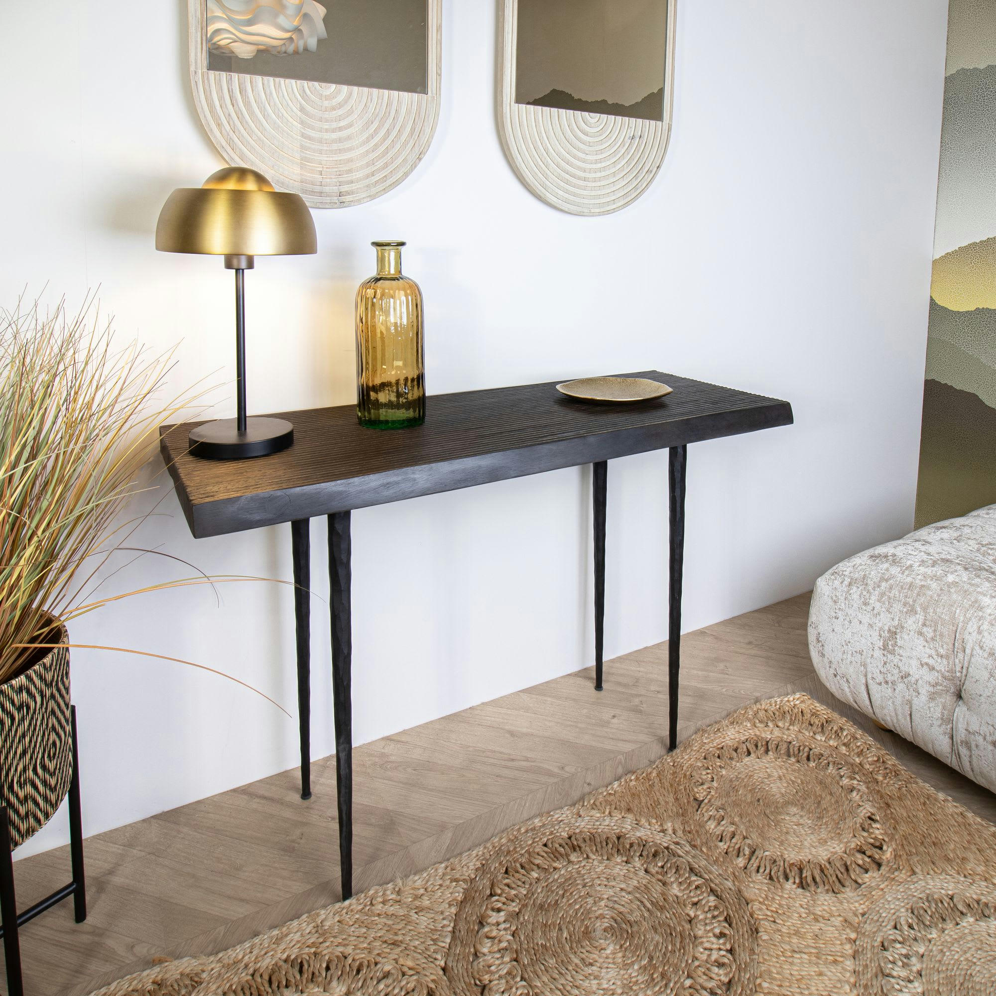 LAGOS - Console en bois d'acacia brûlé