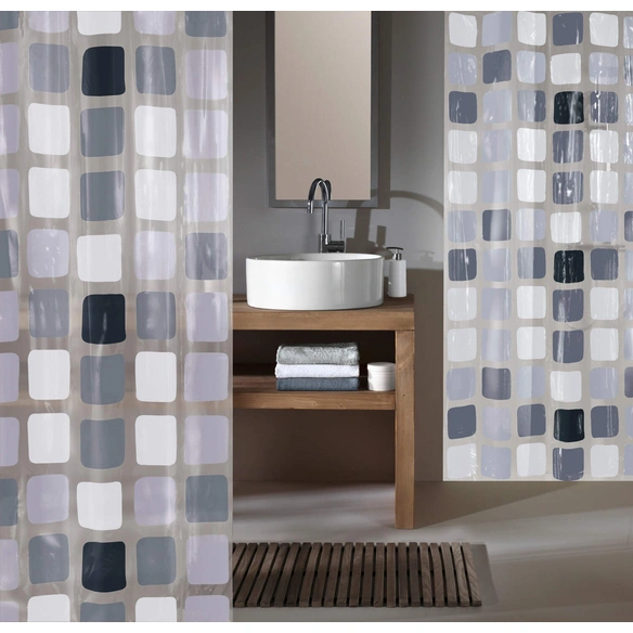 Duschvorhang »Sonny«, BxH: 180 x 200 cm, Quadrate, anthrazit