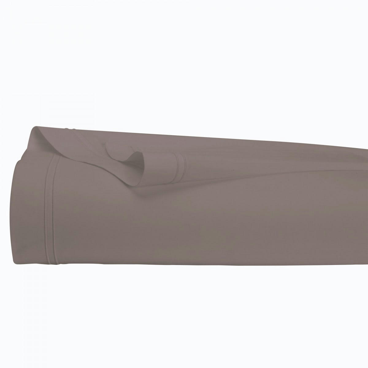 COTON UNIS - Drap plat coton  uni gris galet 240x310cm