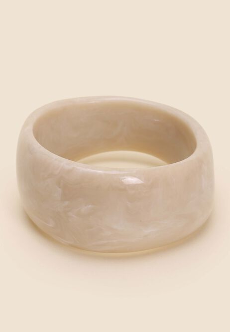 Womens Cream Resin Bangle Bracelet