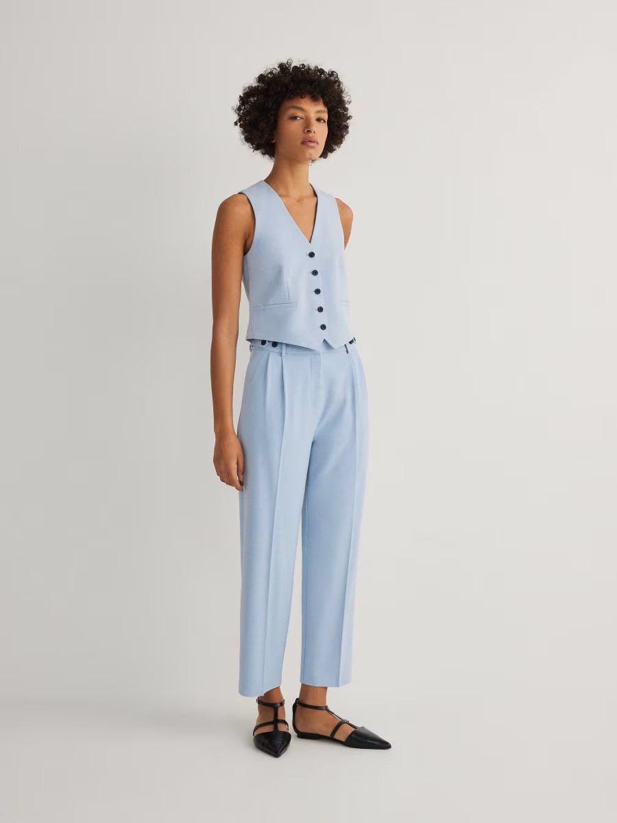 Cigarette Trousers With Pressed Crease