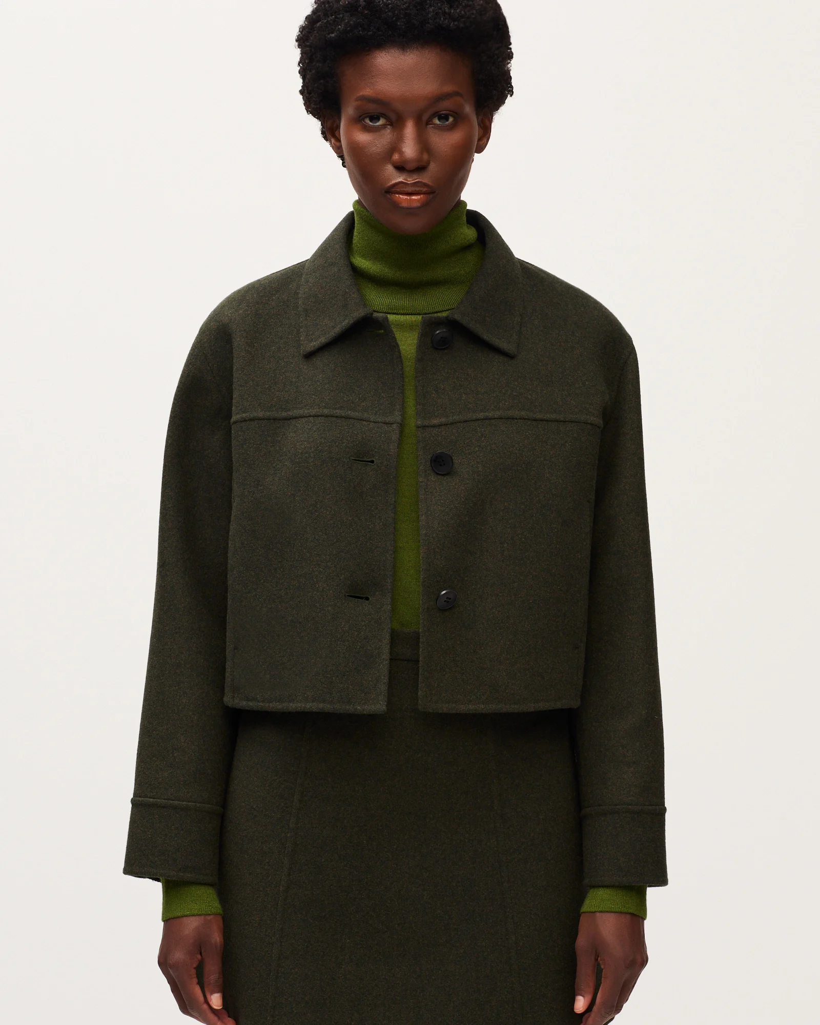 Blouson court double face avec laine