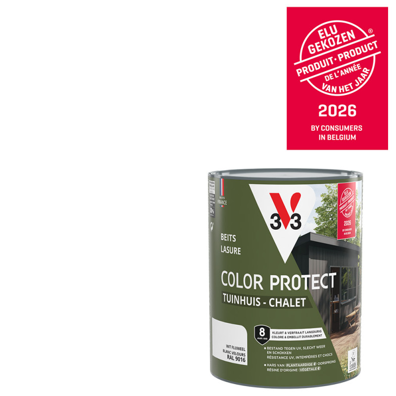 Lasure pour chalet Color Protect blanc 0,75 L V33