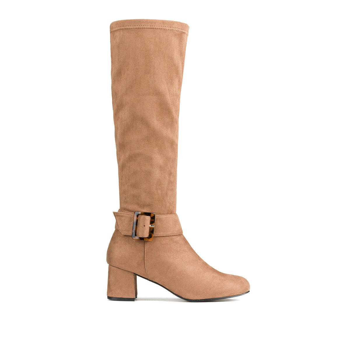 Bottes stretch à talon, détail boucle