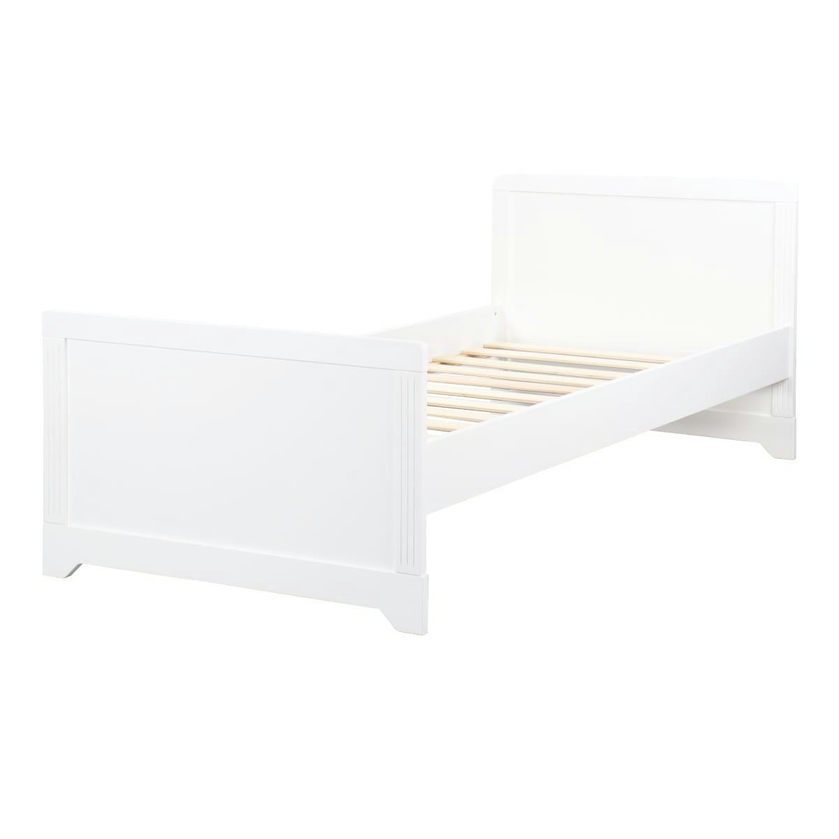 MONA - Lit enfant 90x190 cm bois massif blanc