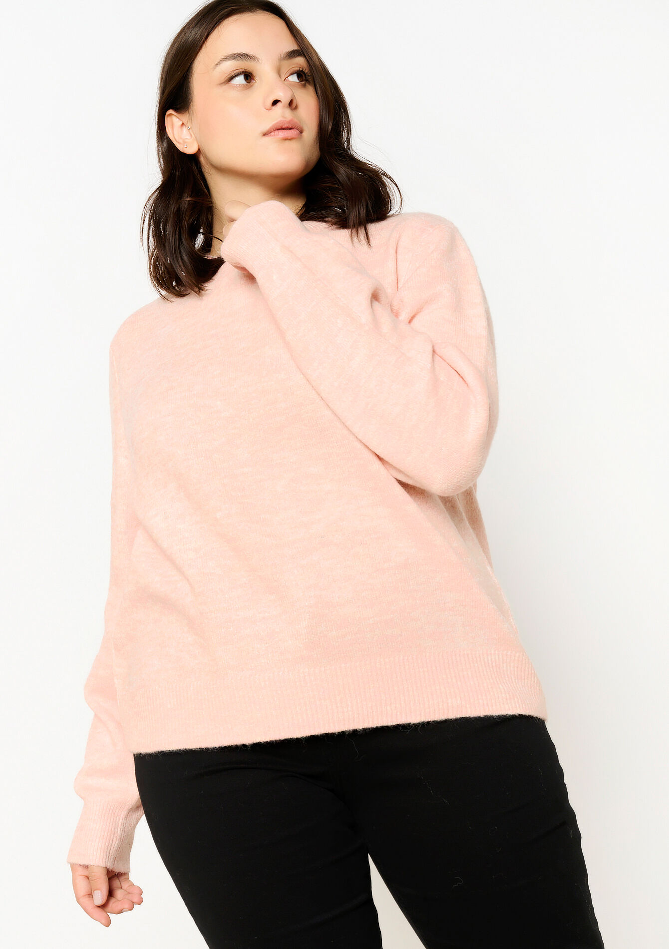 Basic trui met ronde hals