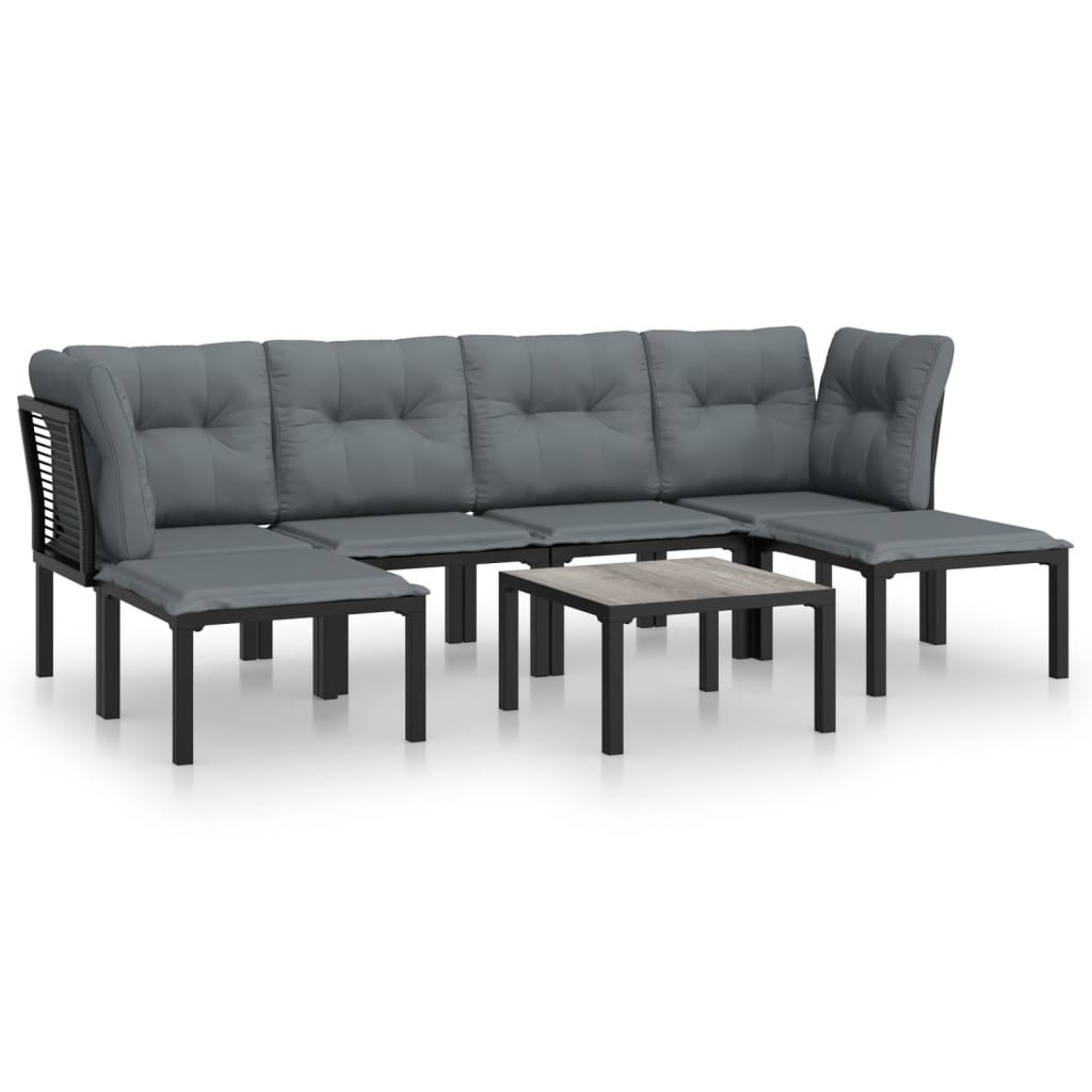 Zestaw wypoczynkowy do ogrodu Czarny Stal 2x hjørne   2x sofa środkowa