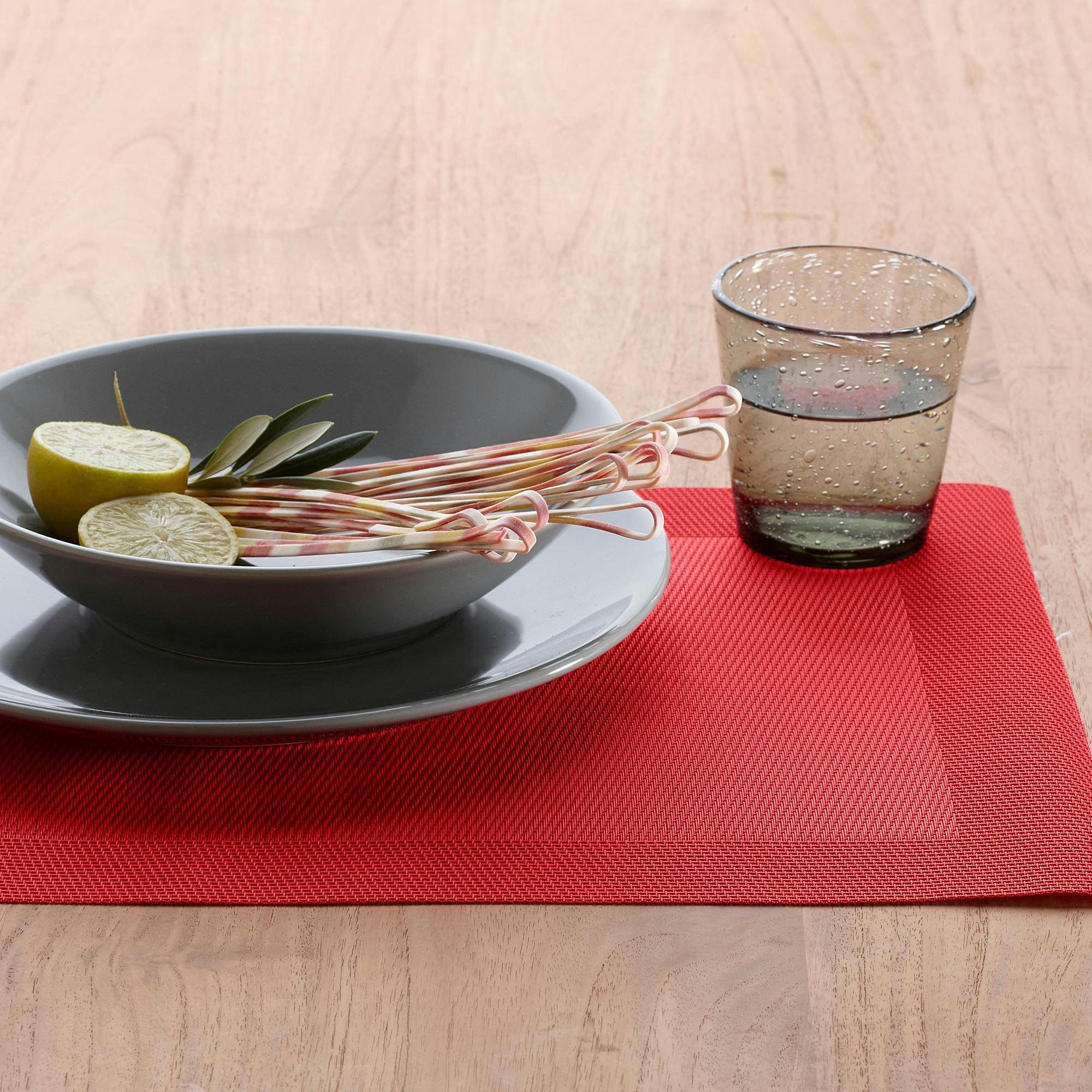 FRAME - Lot de 2 sets de table 30x45 rouge en pvc