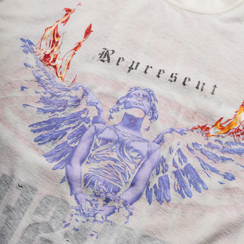 Represent Reversible Living Legacy Tour Tee - Washed Ecru