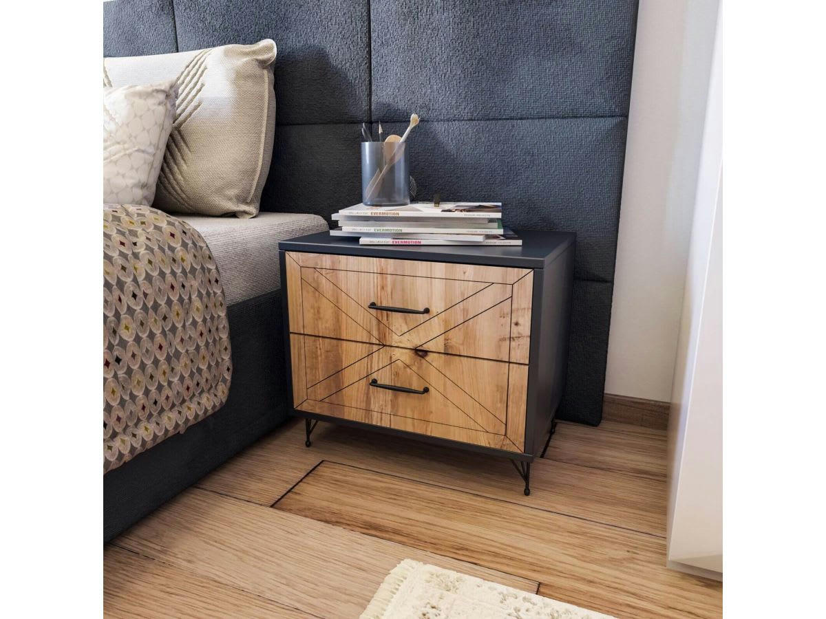 DIRKA - DIRKA - Table de chevet Anthracite Pin