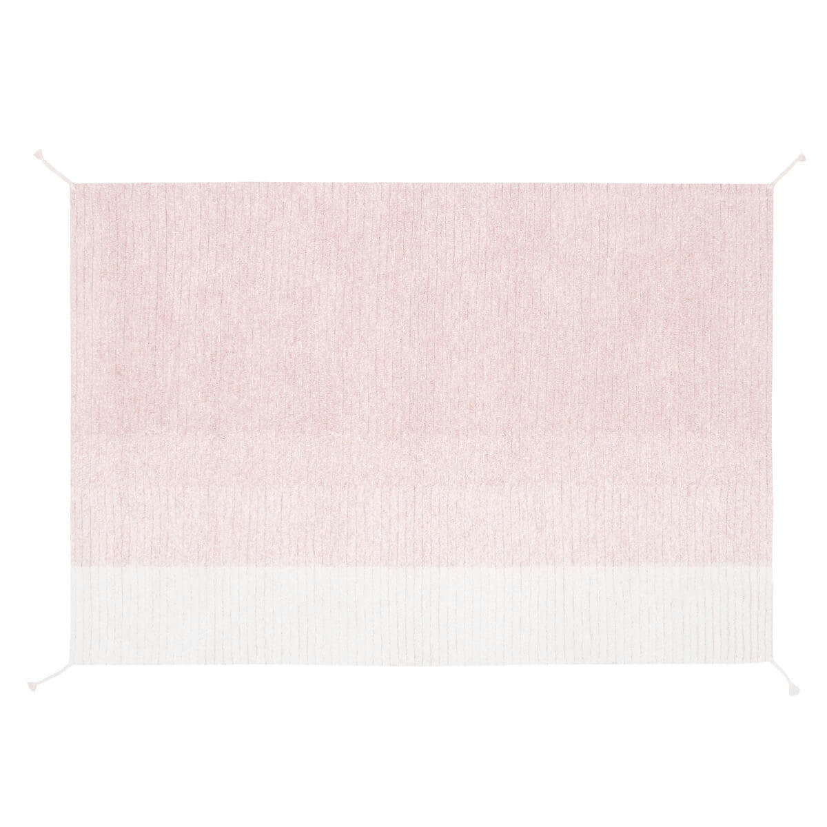 REVERSIBLE - Tapis lavable en coton rose 140x200