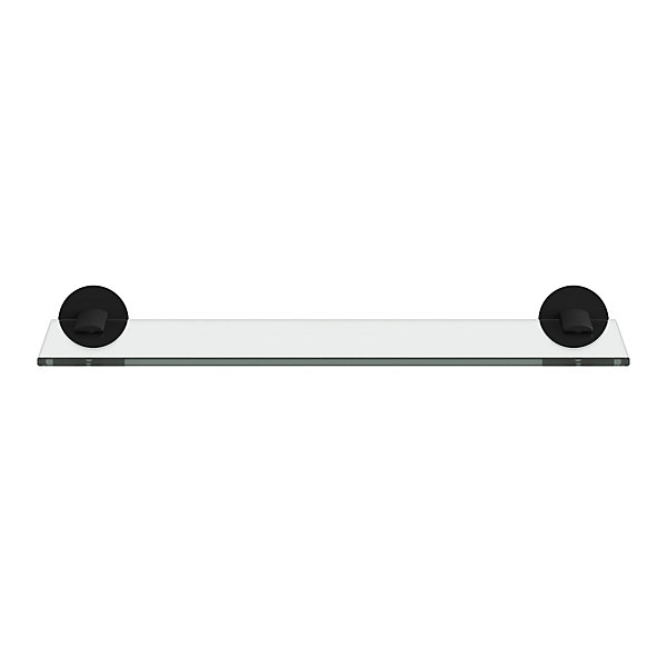 étagère de salle de bain en verre et acier inoxydable noir H.40 cm Cavally GoodHome