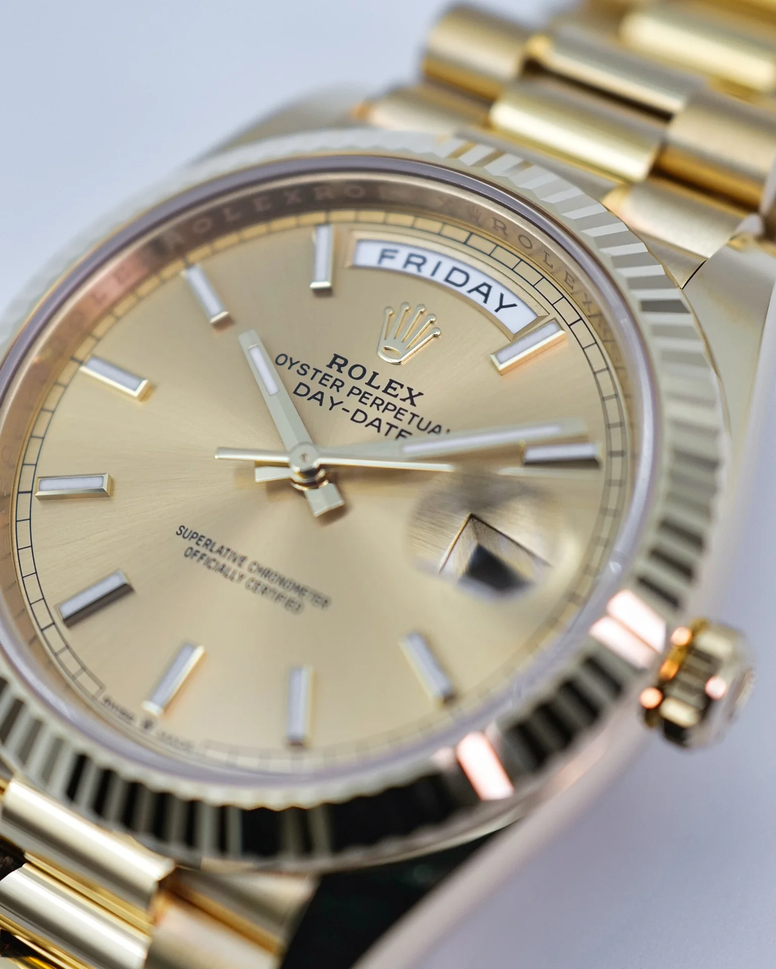 Rolex Day-Date 228238 YG Plated Champagne Dial 40mm Replica