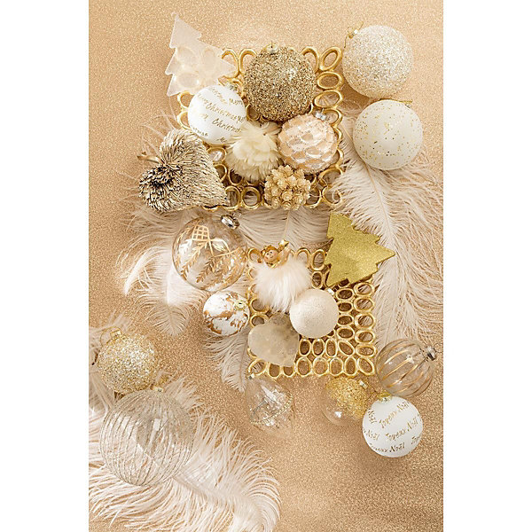 Boite de 6 boules de Noël en verre blanc 8x8x8 cm
