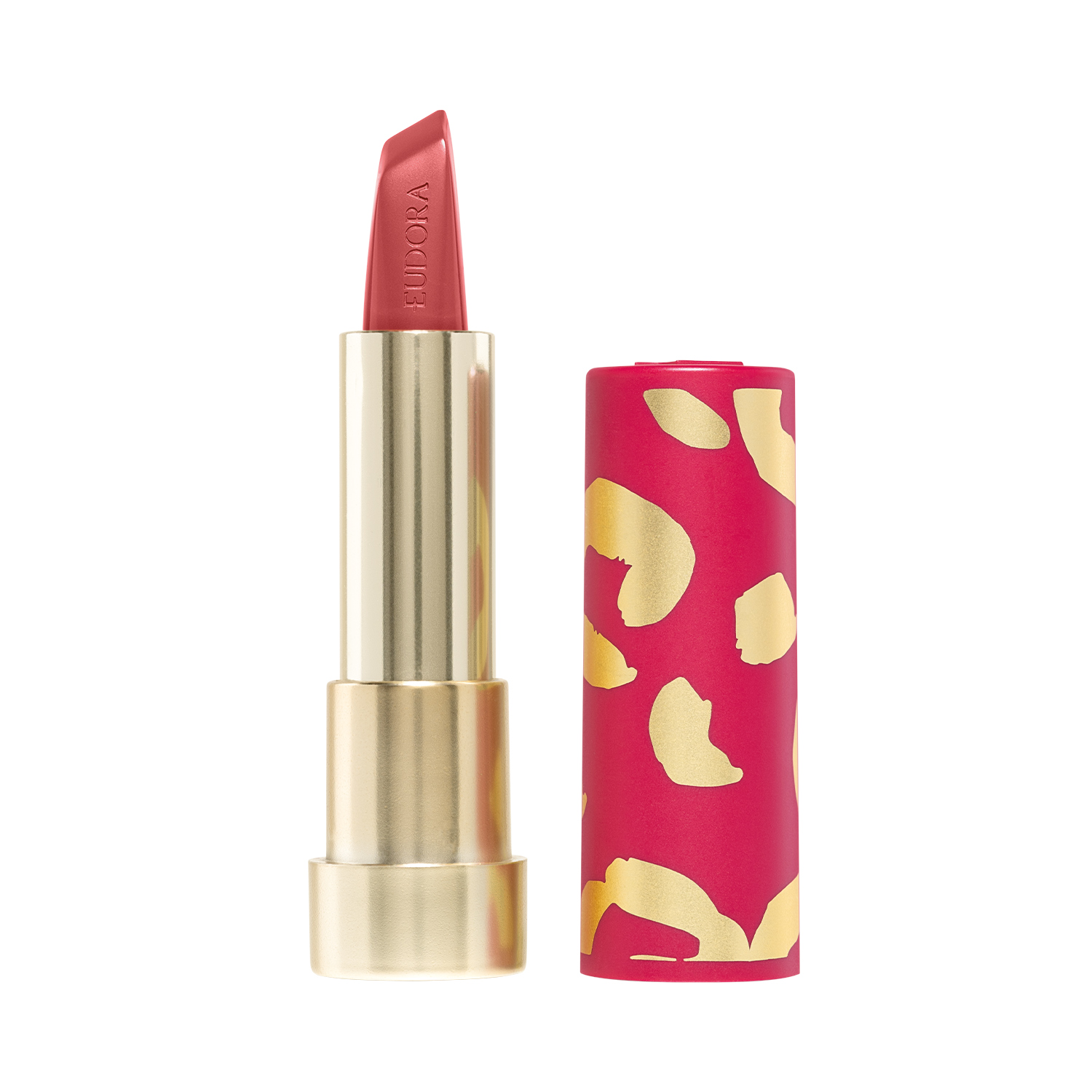 Combo Glamourosa e Destemida: Batom Alaranjado 3,4g   Case Rosa