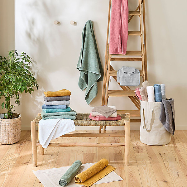 Lot 2 serviettes de bain 70x140 coton éponge 70x140cm