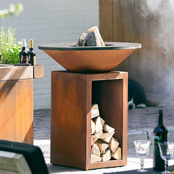 Brasero plancha OFYR Storage 85 corten