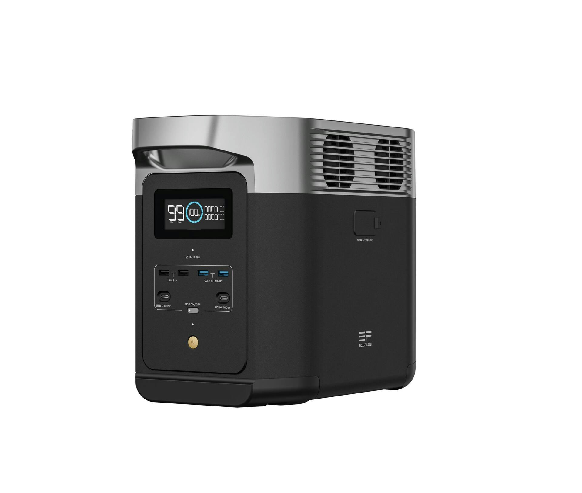 EcoFlow 1800W Output/2700W Surge Delta 2 Battery Solar Generator 400W Solar Panel Bundle