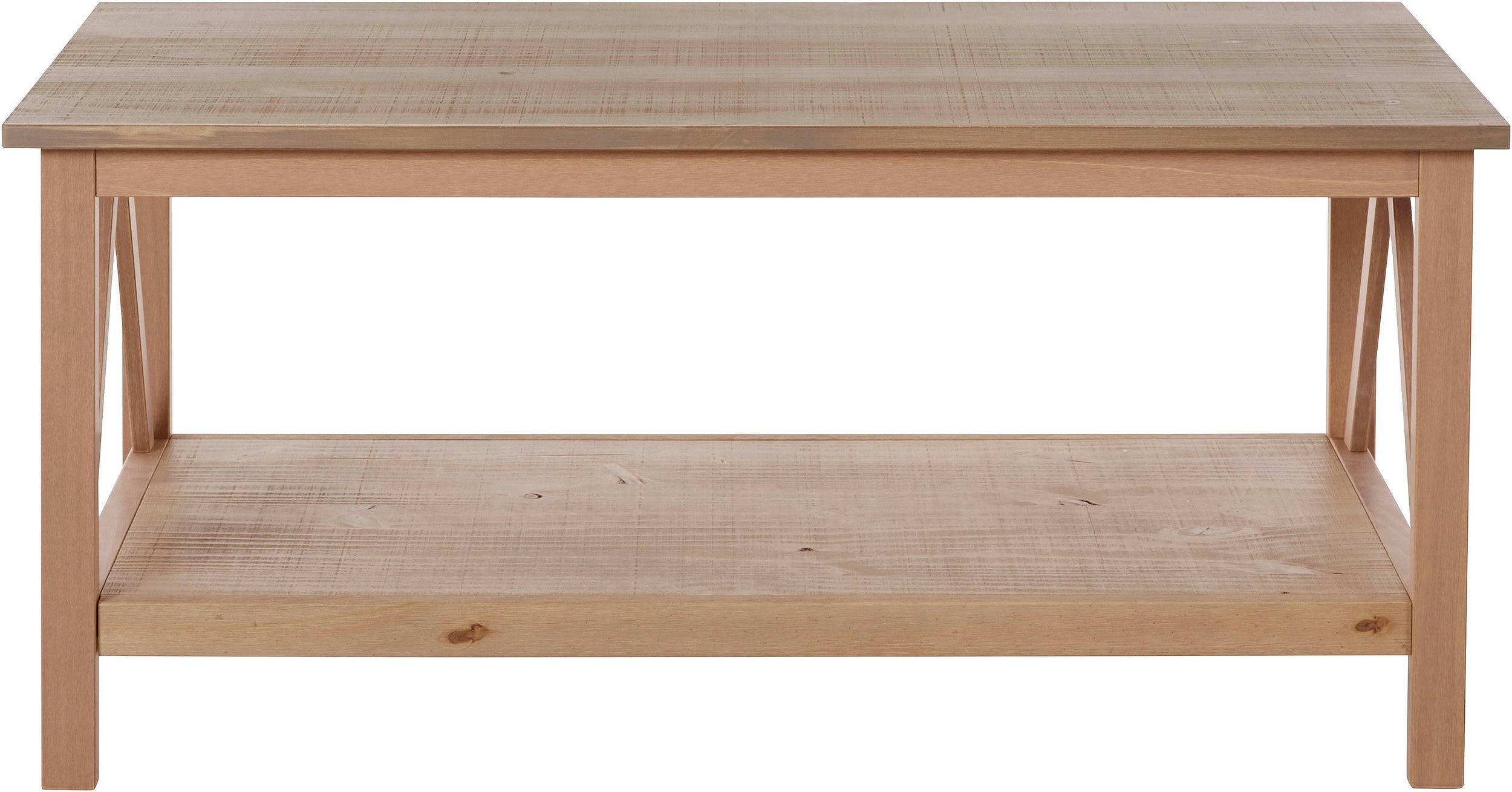 TITAN - Table basse avec 1 étagère en pin gris