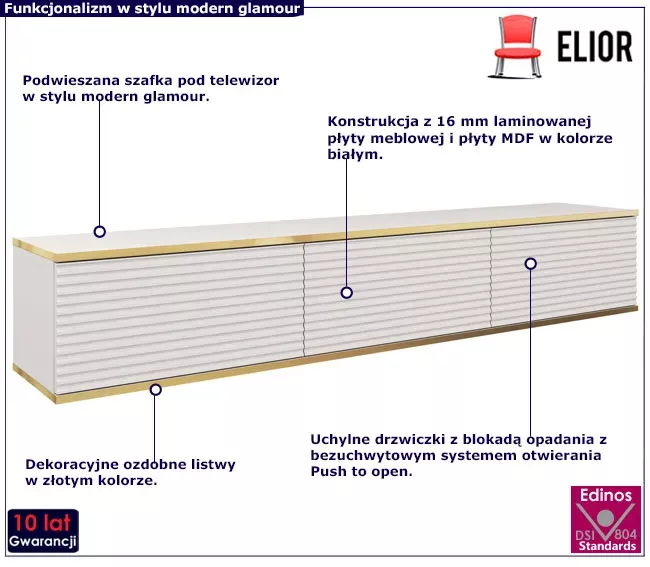 Podwieszana lamelowa szafka rtv - Orero