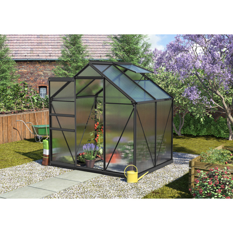 Serre en polycarbonate Calypso noire 3 m² VITAVIA