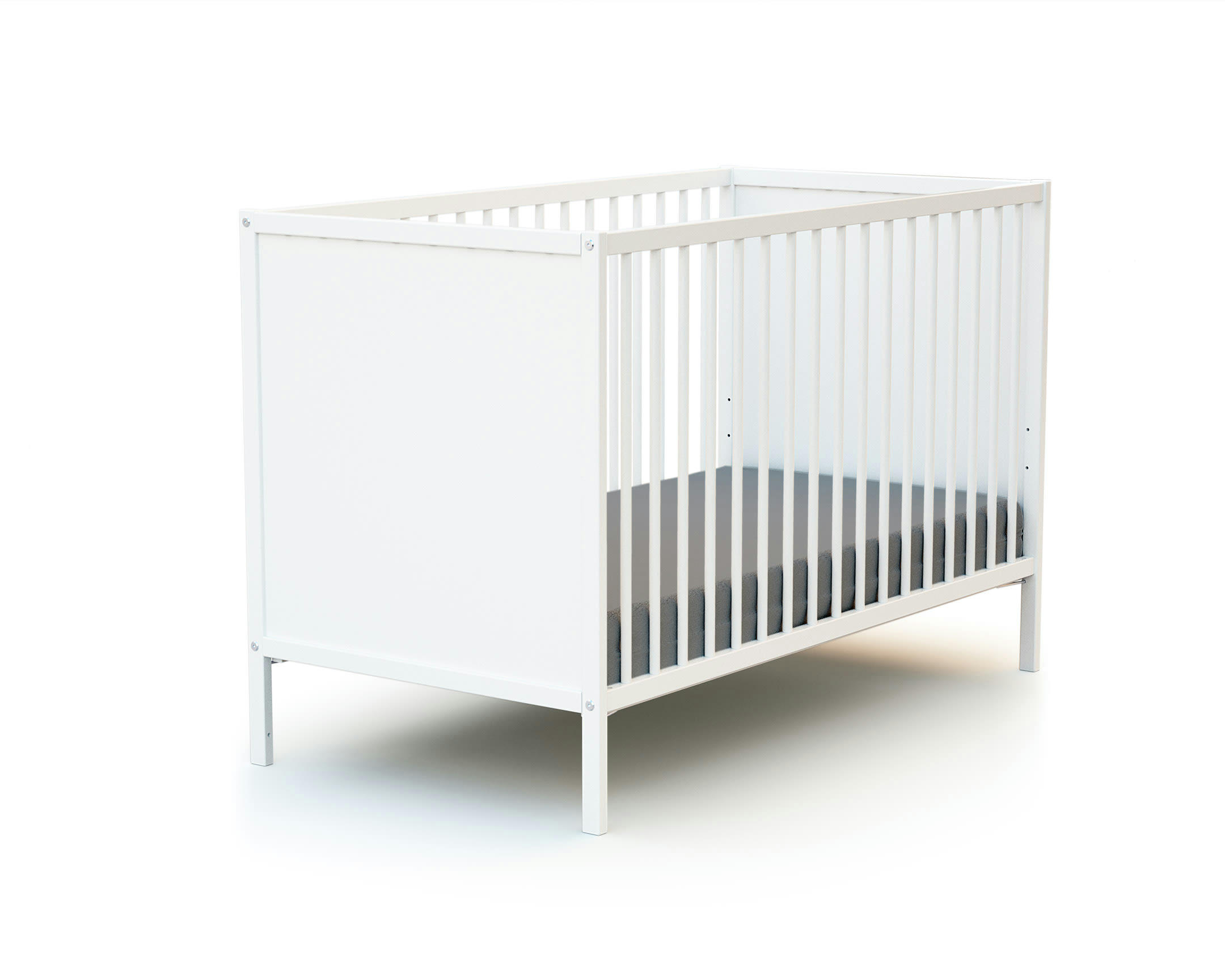 - Lit bébé à panneaux blanc