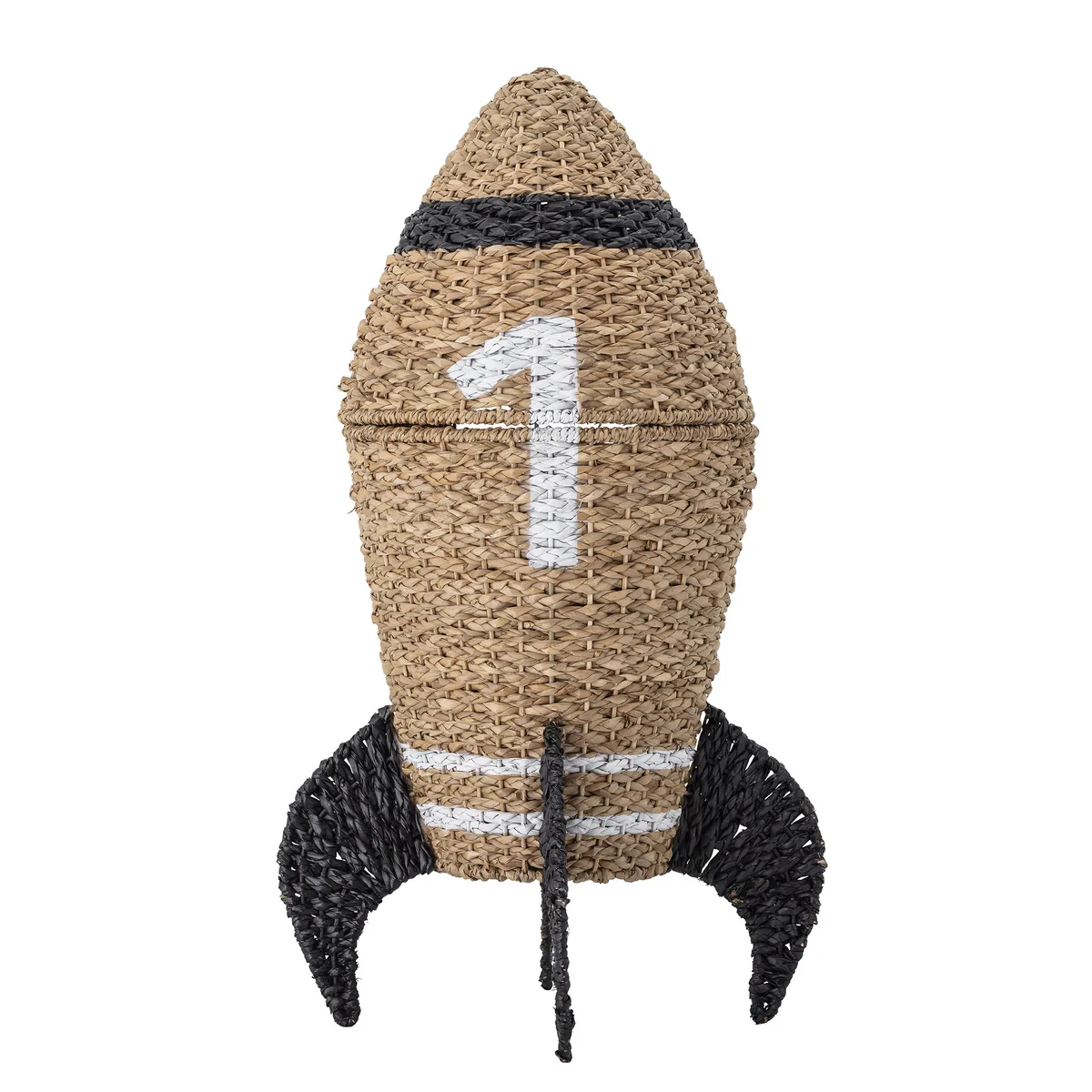 Bloomingville - Cosmina Seegras Korb mit Deckel, Ø 40 x H 68,5 cm, schwarz
