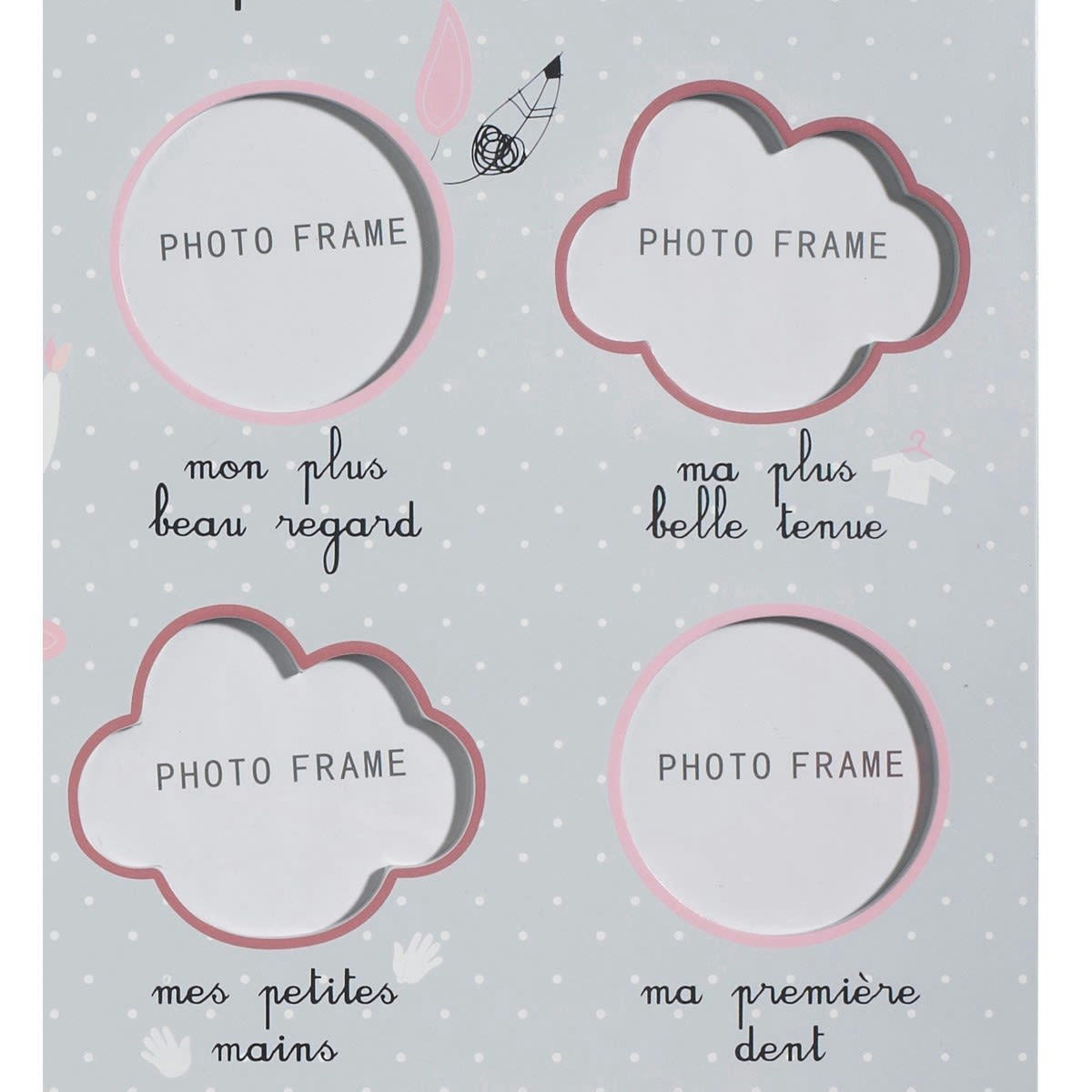 MISS FLEUR DE LUNE - Pèle-mêle 12 photos en bois gris