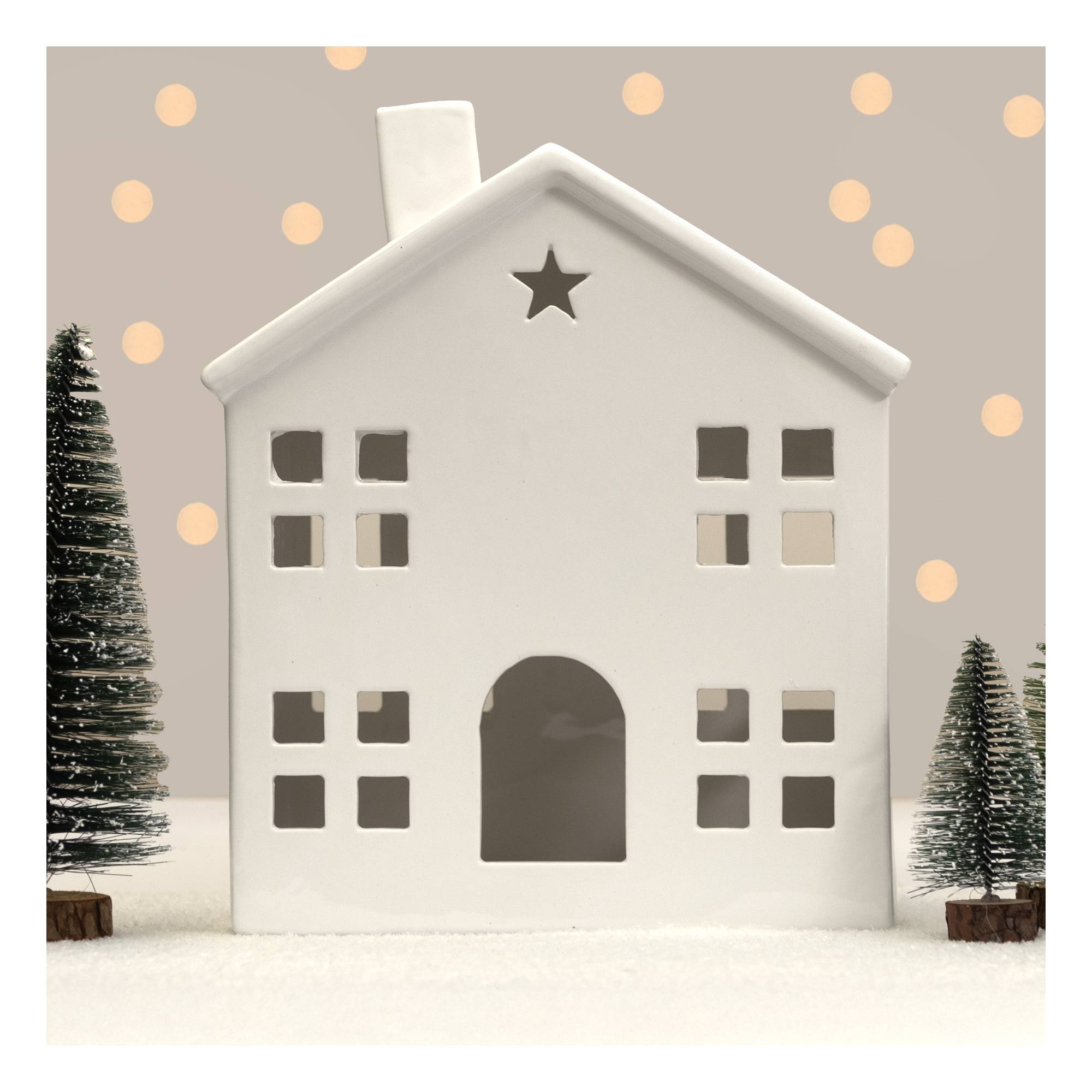 Large Glazed Ceramic House 28cm