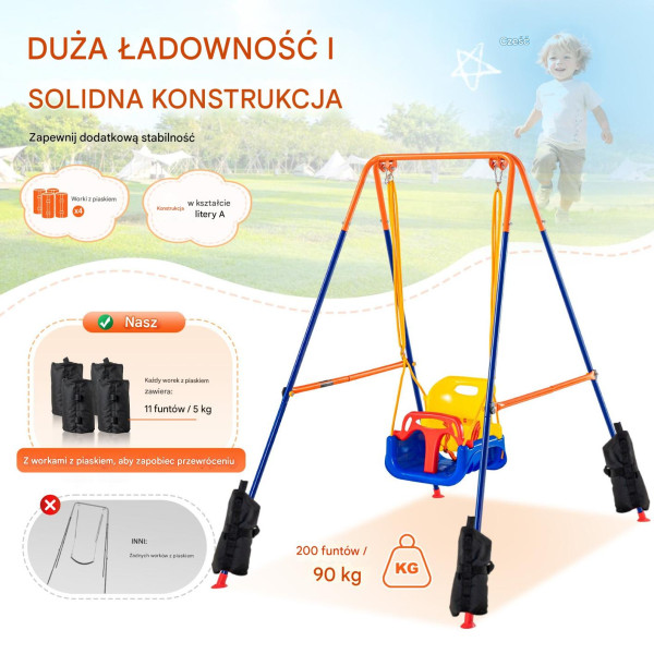 Huśtawka ogrodowa dla małych dzieci kubełkowa fotelik