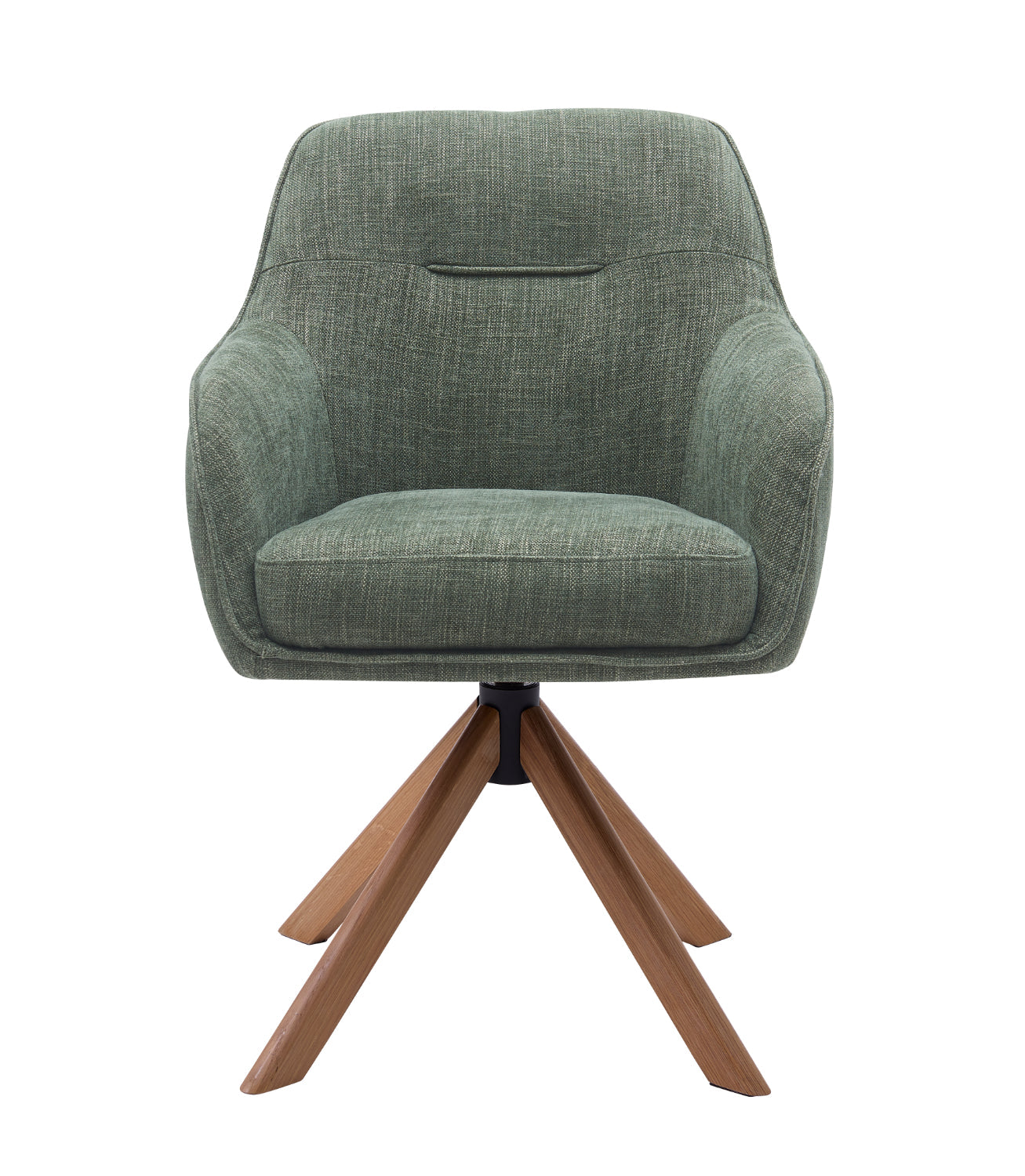 Morwen Eetkamerstoel - Set van 2 - Groen met houten poot